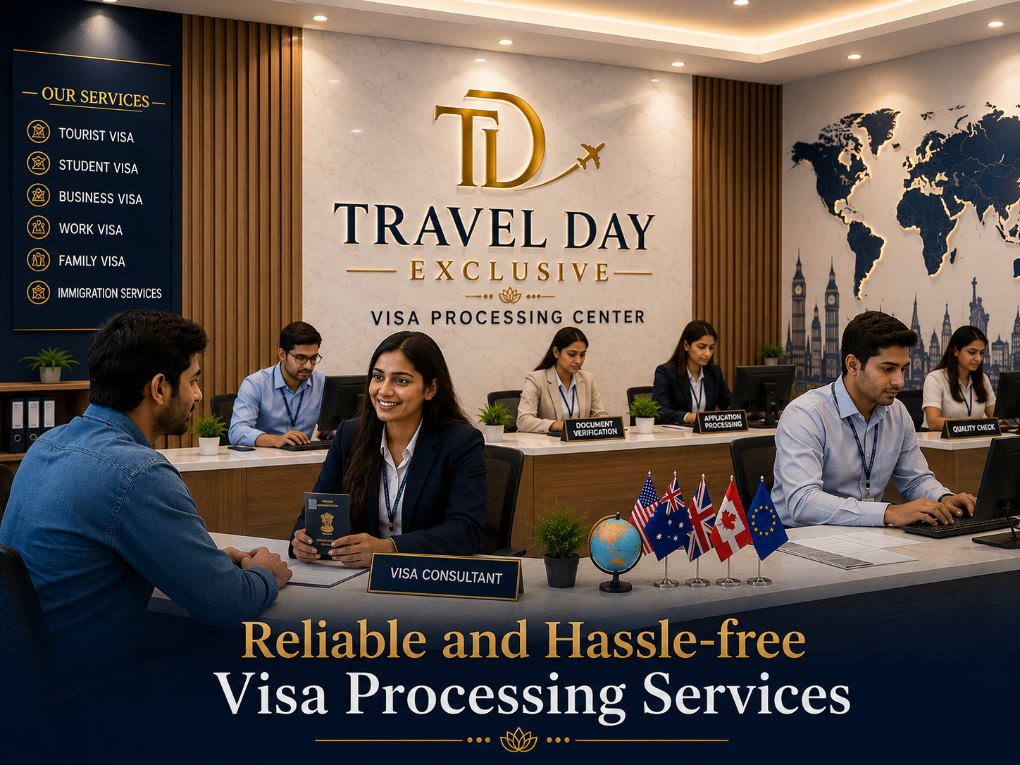 Visa processing desk